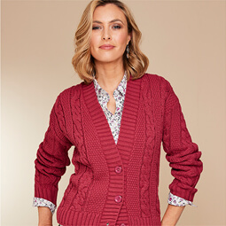 Cable Button Cardigan - LD516